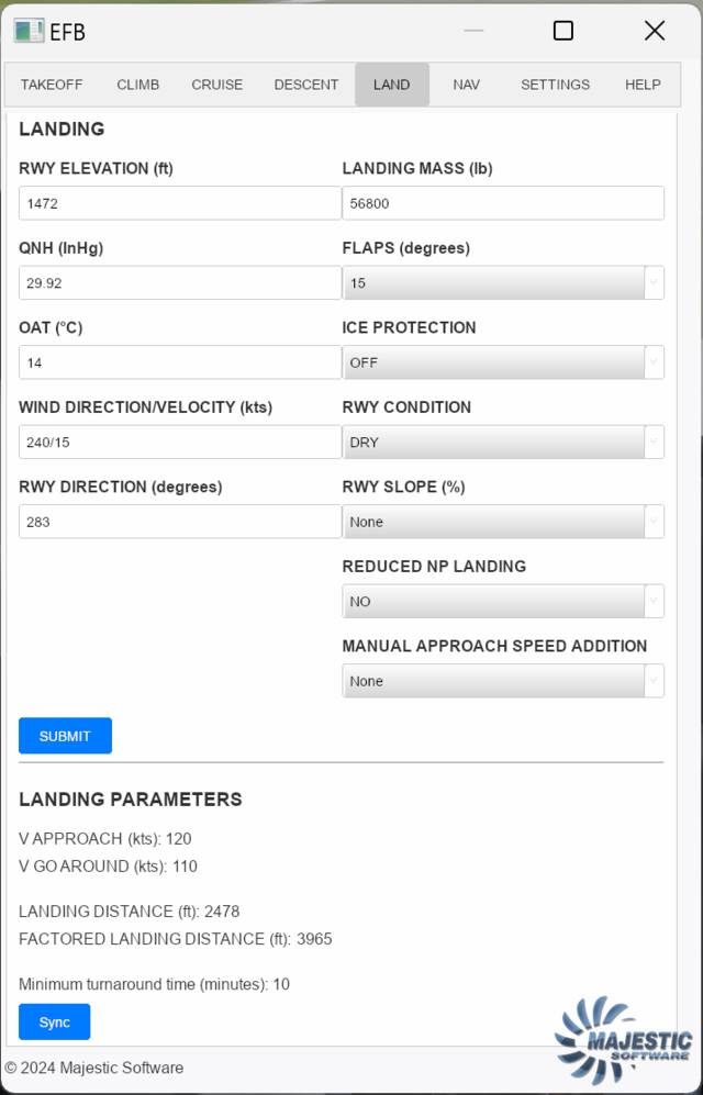 Majestic Software MJC8-Q400 EFB