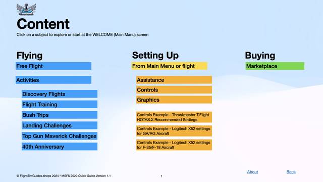 MSFS 2020 Interactive Quick Guide