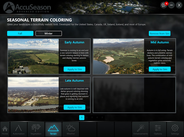Seasonal Terrain Colouring