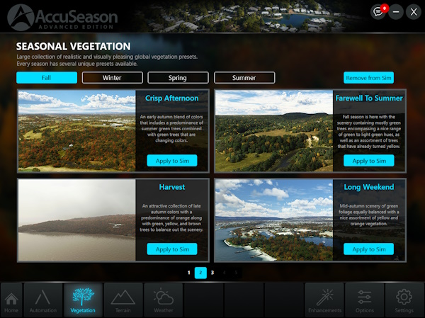 Seasonal vegetation